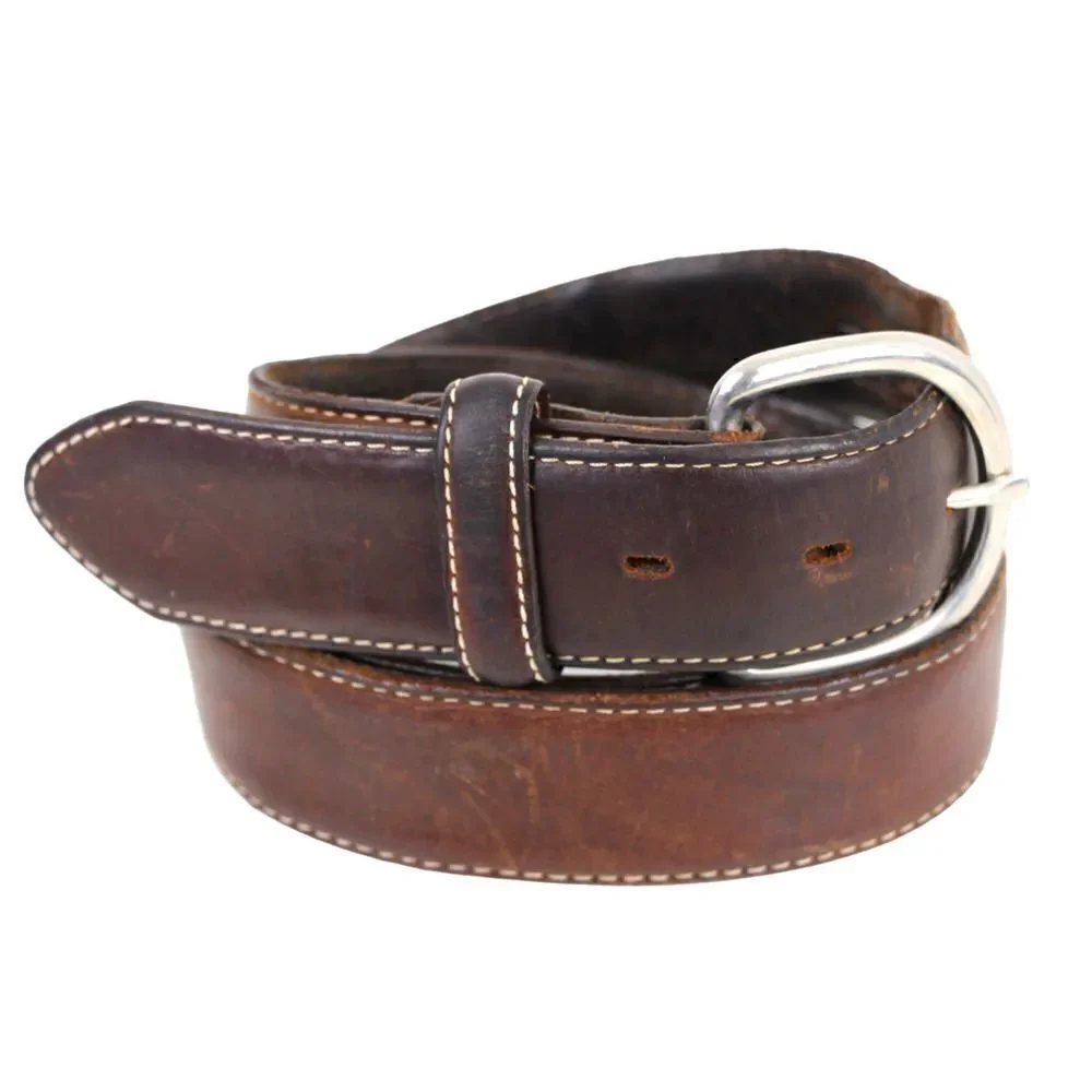 Vintage BROWN GENUINE LEATHER 1 3/8